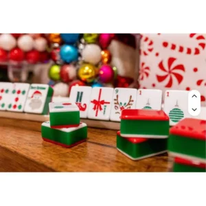New Luxury Christmas-Themed American Mahjong Set, Outdoor Hand-Played American Mahjong Tiles. Red
