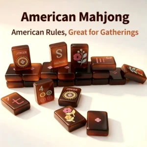 American Mahjong Tiles, Modern Transparent Tortoiseshell Patterned Durable Acrylic Mahjong Tiles for Home Use Gift Set 160 Tiles