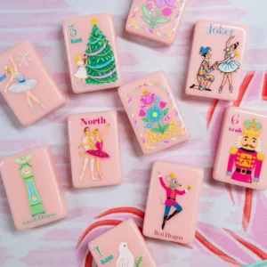 American Mahjong Pink Paris-Style Nutcracker Ballet-Themed Acrylic Mahjong Set 160 Tiles Hand-Shuffled Tiles