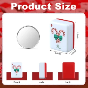 Luxury Christmas Mahjong American-Style Melamine Portable 160-Tile 4-Player Entertainment Set Red