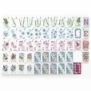 Portable Acrylic American Mahjong Tiles Floral Stamp-Style Cross-Border Pack 160 Pieces Made Jiangsu Taixing Cardboard Box