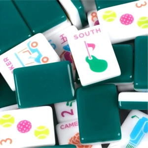 American Mahjong Tiles Double-layer Acrylic American-style Mahjong Trendy New-style Green Baseball-inspired Hand-crafted Mahjong