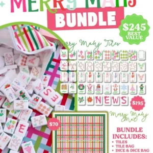 Christmas-themed American-style Mahjong Set 4-Layer 160 Tiles Deluxe Acrylic Construction for Chess Card