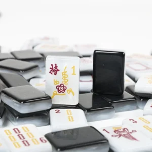 Black White Mother-of-Pearl American Foreign-Style Acrylic Pearlescent Portable Mahjong Tiles Sets From Taixing
