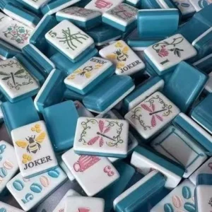 American-Style Mahjong-Themed Acrylic Mahjong Tile Set, 160 Tiles, U.S. Acrylic Mahjong
