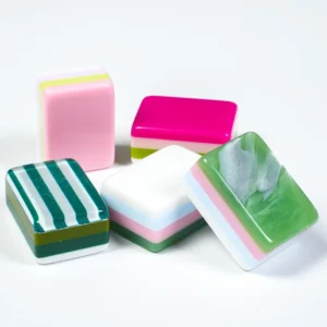 Colorful Printed Hand-Rubbed Acrylic American Mahjong Tiles Four-Layer Color-Block European-American Style Customizable