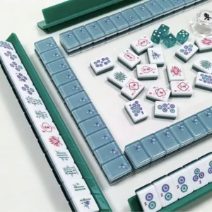 American Mahjong Set Acrylic Compact Portable Blue Transparent butterfly Design 160 Tiles Cardboard Box Packaging for Outdoor