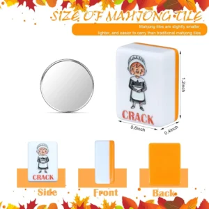 Halloween Mahjong Tiles, Gradient Acrylic American-Style Mahjong Tiles. Set of 160 (Orange)