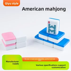 American Taixing Mahjong Tiles Portable Double-Layer Color-Matching Acrylic Chess Card Entertainment Outdoor Hand-Played