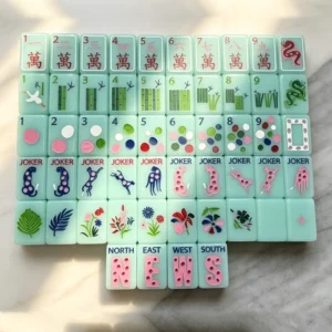 Single Layer Mahjong Tiles, American Mahjong Tiles, Jade Mint Green Single-Layer 160-Piece American-Style Mahjong Set