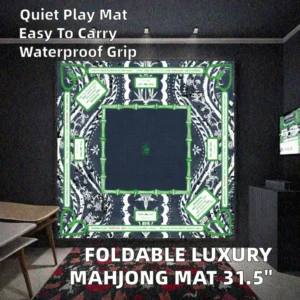 Tongyao Luxury American Style Foldable Mahjong Mat 31.5x31.5in Non-slip Noise-reducing Waterproof Natural Rubber Entertainment