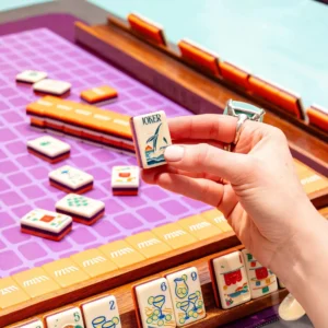 Orange Acrylic American Mahjong Tiles Summer Resort Shark-style Portable for Outdoor Hand-shuffled Games From Jiangsu Taixing