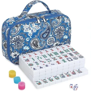 Retro Pattern Oxford Cloth Mahjong Storage & Cosmetic Bag Multi-functional Foldable Portable Large Capacity Eco-friendly High-