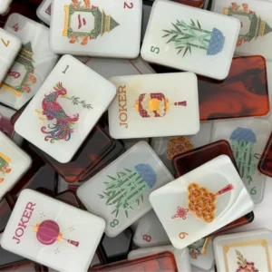 American Mahjong Tiles American Fire Fortune Series Acrylic Mahjong Set 160 Pieces Home-use Gift Set Hand-shuffled Crystal Tiles