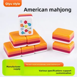 Four-layer Acrylic American Mahjong Tiles Mixed Colors Outdoor Portable Hand-Rubbed Taixing Manufacturer