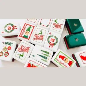 Luxury Christmas American Mahjong Set-Outdoor Hand-Played Tiles Acrylic Material Cardboard Box Packaging 160 Pieces
