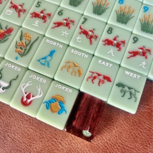 American Hunting Club Acrylic American Mahjong Tiles-Home Use & Gift Set, Hand-Shuffled Crystal Mahjong Tiles