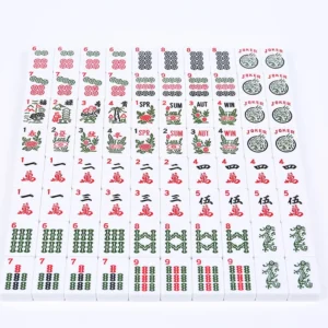 American Mahjong Tiles Melamine American Mahjong Set with Accessories Ivory-White Hand-Rubbed Home Use Tiles