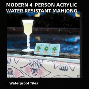 American Mahjong Wind Sparrow Modern 4-Person Acrylic Water Resistant Portable Mahjong Table Set Customized Packaging