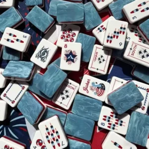 Commemorative Fireworks Acrylic Mahjong Tiles, Household Gift Set Hand-Grinding Cards American Mahjong