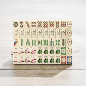 American Mahjong, Ivory-Colored Acrylic Engraved Mahjong Tiles, Set with Table and Chairs-Game Gift