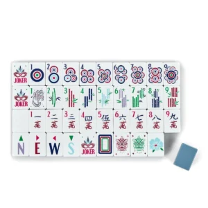 American-Style Acrylic Mahjong Tiles, Engraved Design, Gray Multi-Layer Mahjong Tiles, Portable