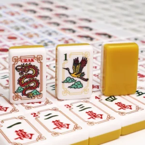 American Mahjong Tiles Yellow Crane Pattern Acrylic American Mahjong Brand Home Gift Set Hand-rubbed High-grade