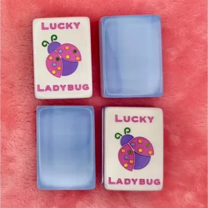 Luxury Modern American Mahjong Aqua Blue Lucky Ladybug American-Style Mahjong Set Hand-Molded Foldable Mahjong Tiles Portable