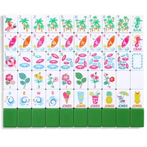 Modern Summer American Mahjong Set with Melamine Tiles Travel Bag Portable Dice for Entertainment