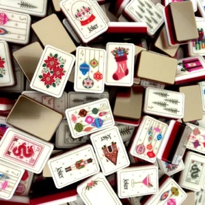 Modern Luxury Christmas Mahjong American-style Color-printed Christmas Tree & Snowman Tiles Acrylic Material 160 Tiles