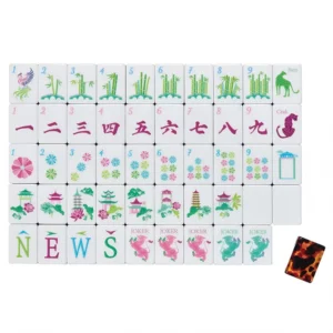 American Acrylic Mahjong Tiles Portable Set Leopard-Patterned Inner Printing Foreign-Style Outdoor Play Taixing Wholesale