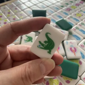 Cross-border American-style Acrylic Mahjong Tiles Double-layer Color-block Hand-rubbed English Letters Numbers Creative Mahjong