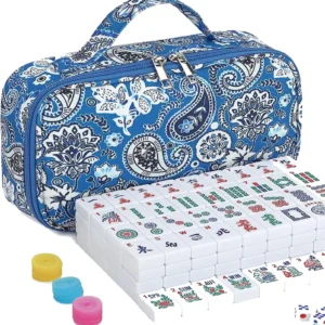 Retro Pattern Oxford Cloth Mahjong Storage & Cosmetic Bag Multi-functional Foldable Portable Large Capacity Eco-friendly High-
