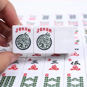 American Mahjong Tiles Melamine American Mahjong Set with Accessories Ivory-White Hand-Rubbed Home Use Tiles