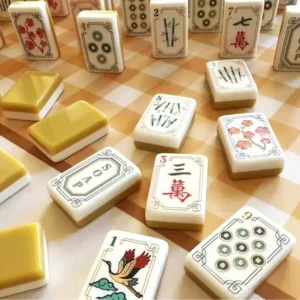 American Mahjong Tiles Yellow Crane Pattern Acrylic American Mahjong Brand Home Gift Set Hand-rubbed High-grade