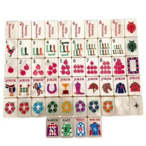 American Mahjong Set Featuring Modern Mother-of-pearl Equestrian Design; Made Jiangsu Taixingacrylic Luxurious Durable