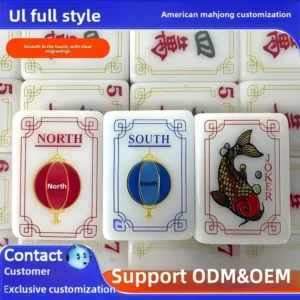 New American Customizable Mahjong Set Acrylic Creative Color Combinations for 4 Players Parties Gatherings Fun Card Tile