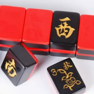 Red-and-black Melamine Mahjong Set Gold Lettering Personalized Creative Design; Hand-crafted Japanese-style Tiles Taixing City;