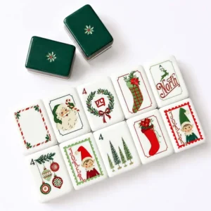 Luxury Christmas American Mahjong Set-Outdoor Hand-Played Tiles Acrylic Material Cardboard Box Packaging 160 Pieces
